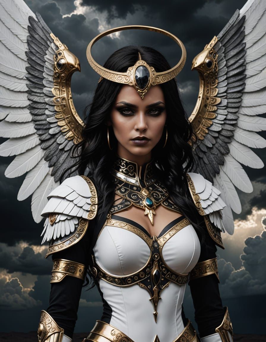 Gothic Sci-Fi Angel with Egyptian Daggers