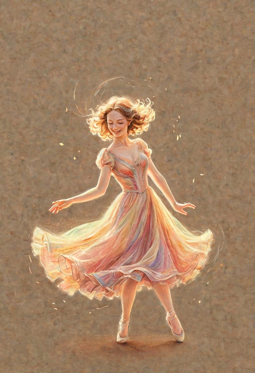 Dancing with a Phantom: A Nostalgic Colored Pencil Sketch