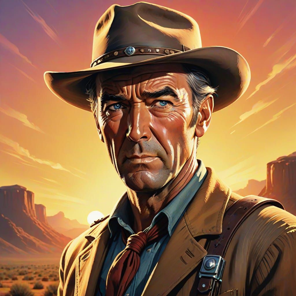 Determined Ranchhand in Classic Western Style