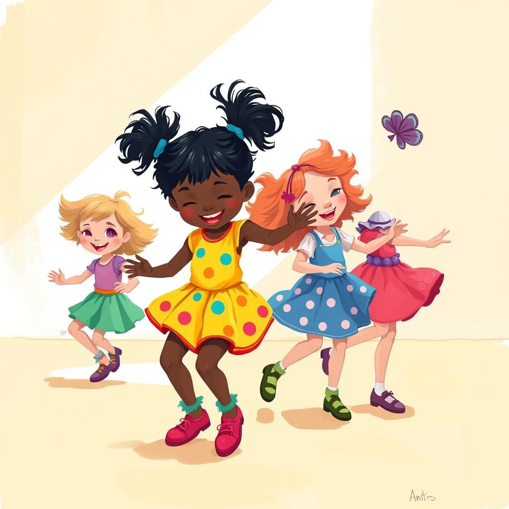 Whimsical Children Dance in a Bright Studio
