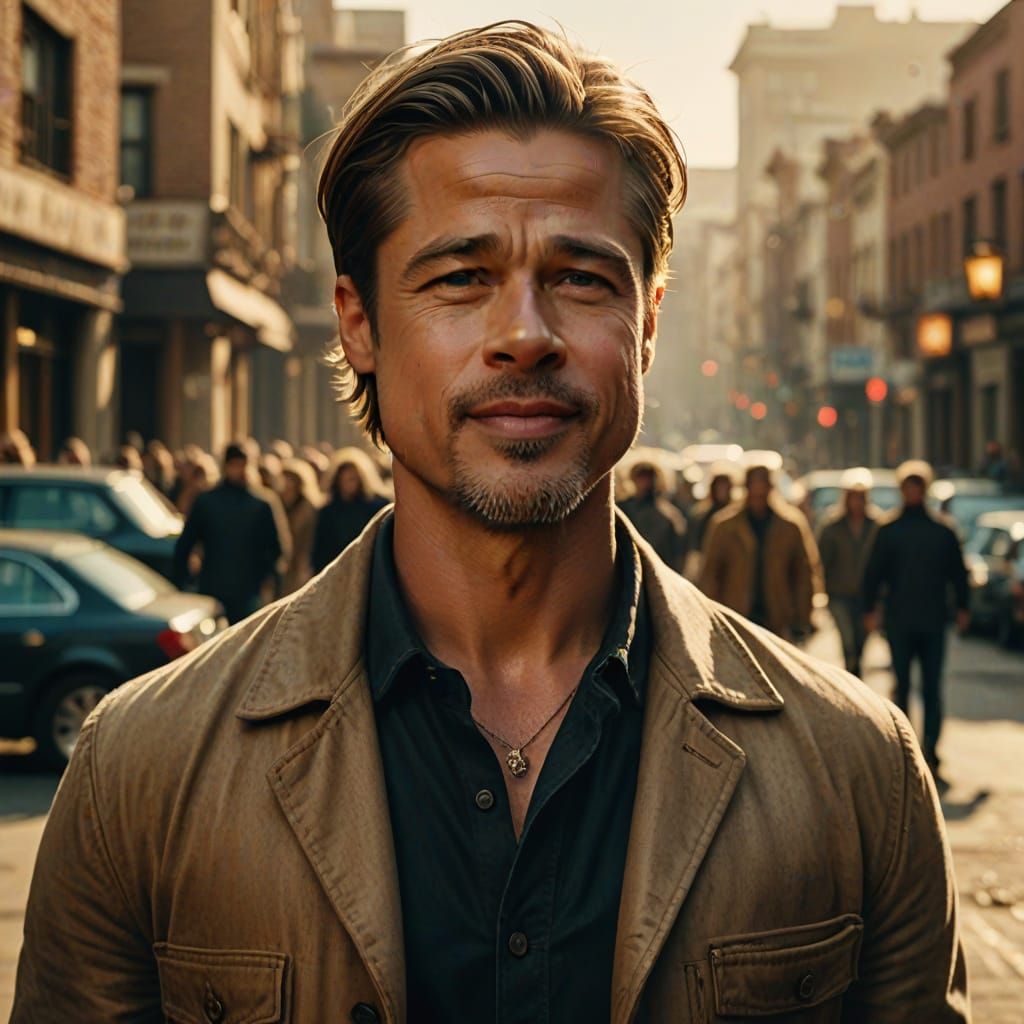 Brad Pitt in Hollywood Style Portrait
