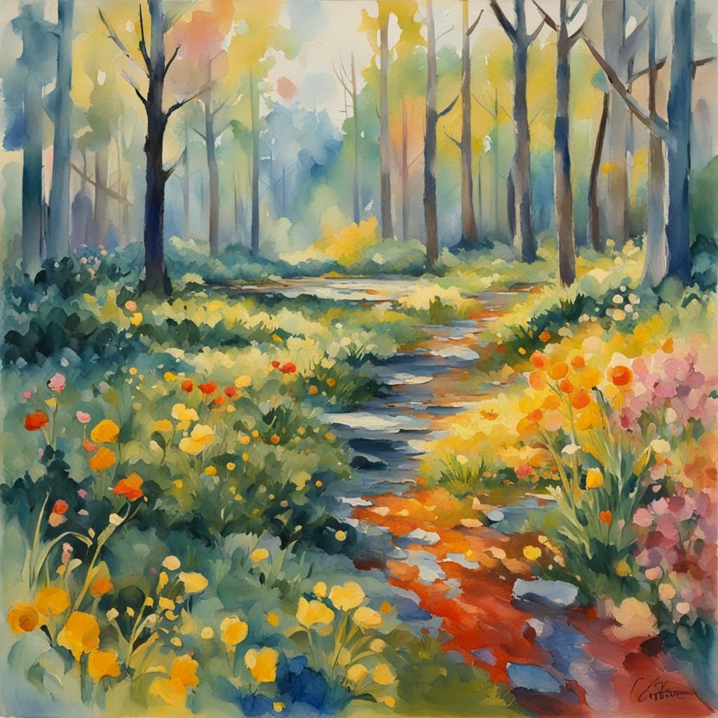 Gouache Style Self-Portrait: Impressionist Masterpiece