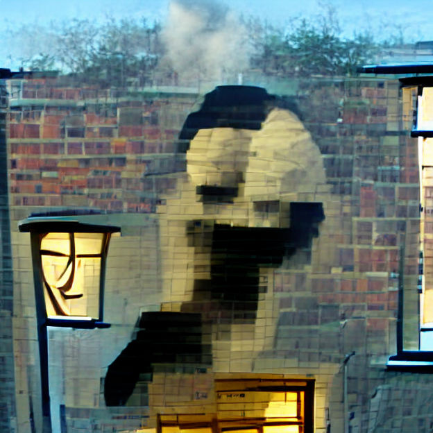 Eerie Faceless Figure Peering Through Window