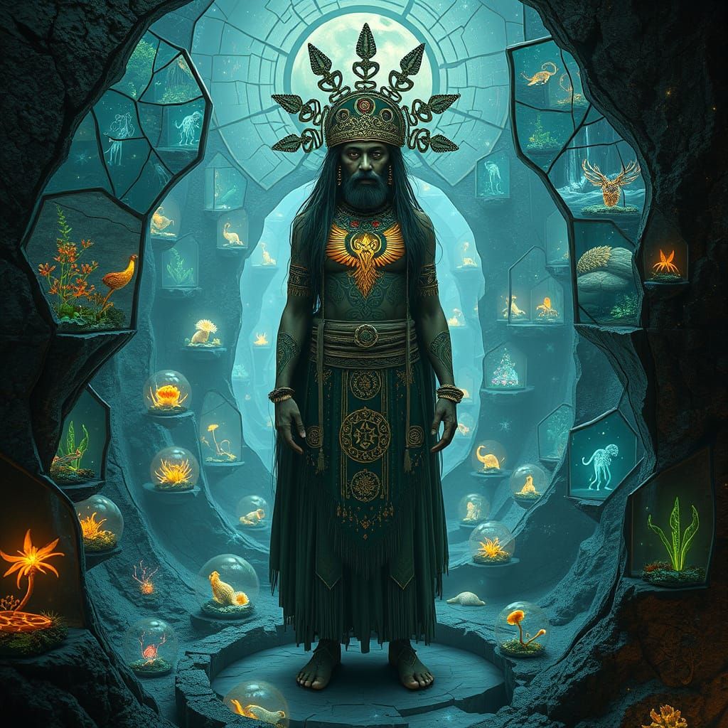 Mystical Shaman in Labyrinthine Ecosystems, Inspired by Expr...