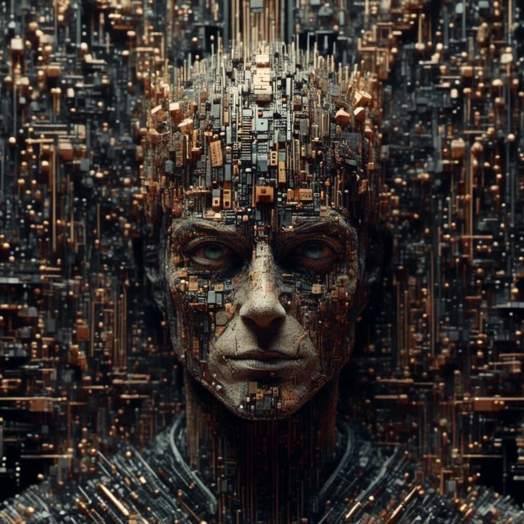 Futuristic Warrior with Intricate Details in HDR