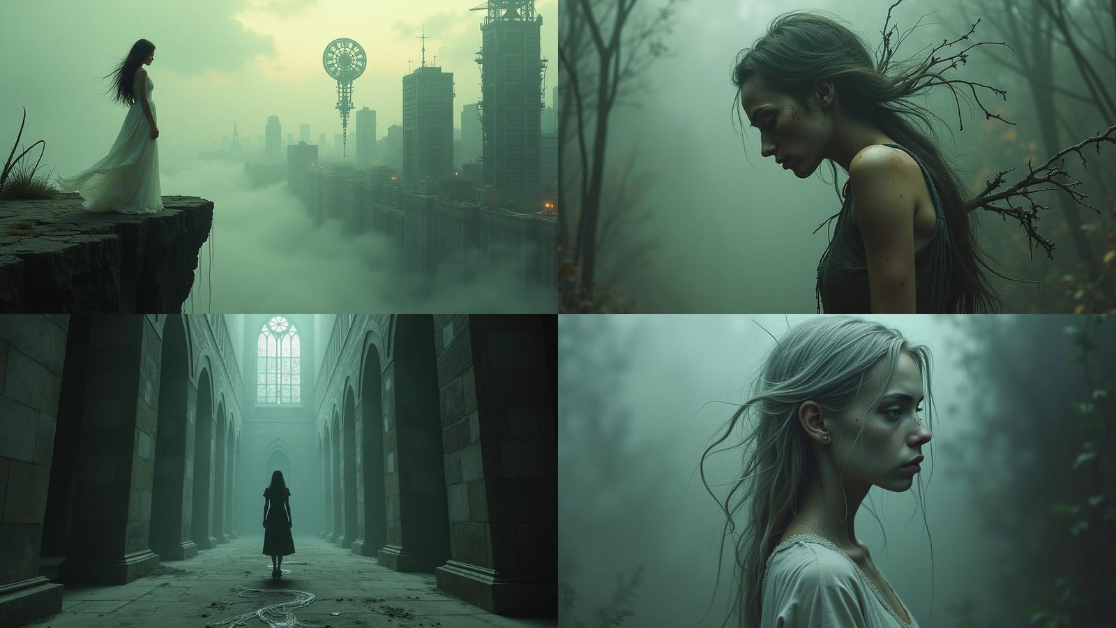 Surreal Horror Film Scene: A Shattered Reality