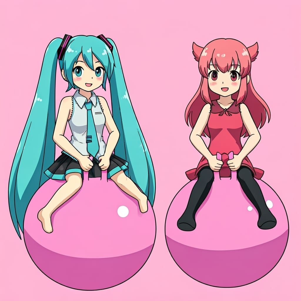 Hatsune Miku and Luka Bouncing, Ghibli Style