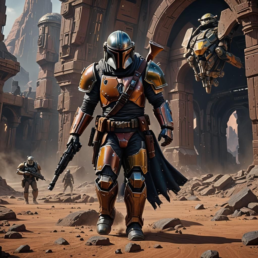 Armored Space Marine Digital Painting