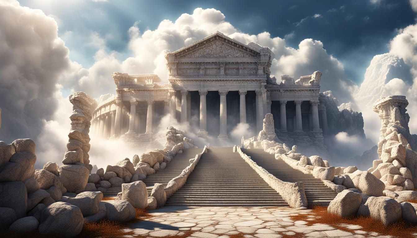 Majestic Coliseum in the Sky: Fantasy Concept Art