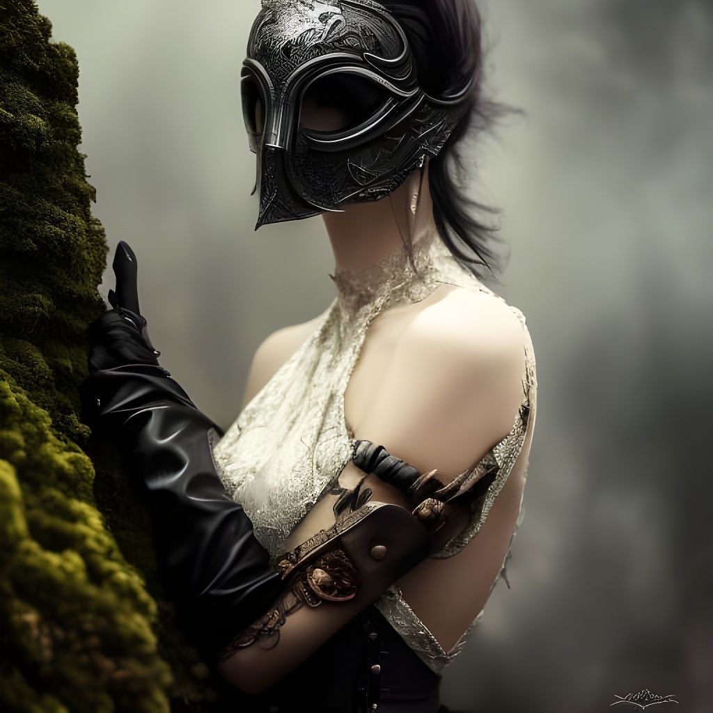 Hand Holding Mask in Dreamlike Macro Photography