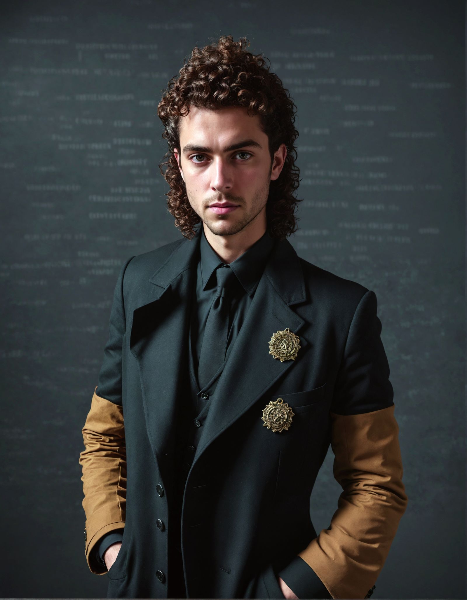 Gothic Know-It-All Portrait of Architect in Women's Suit