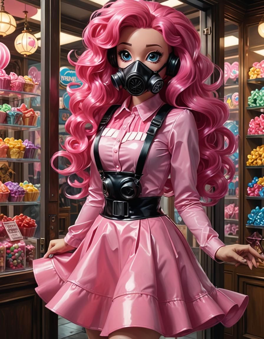 Pinkie Pie Gasmask Dancer in Candy Shop