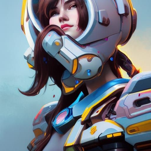 D.Va Portrait in Hyperdetailed Digital Art Style