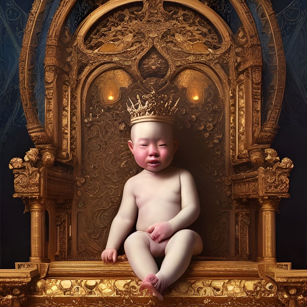 Renaissance Portrait of Crying Baby Prince