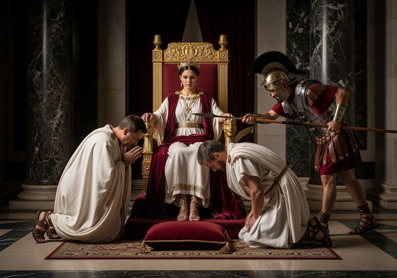 Empress Messalina on Gold Throne in Ancient Rome