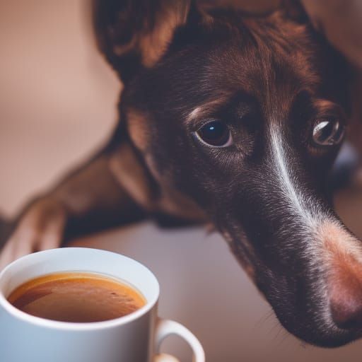 Dog Enjoys Hot Chocolate: Professional Photography