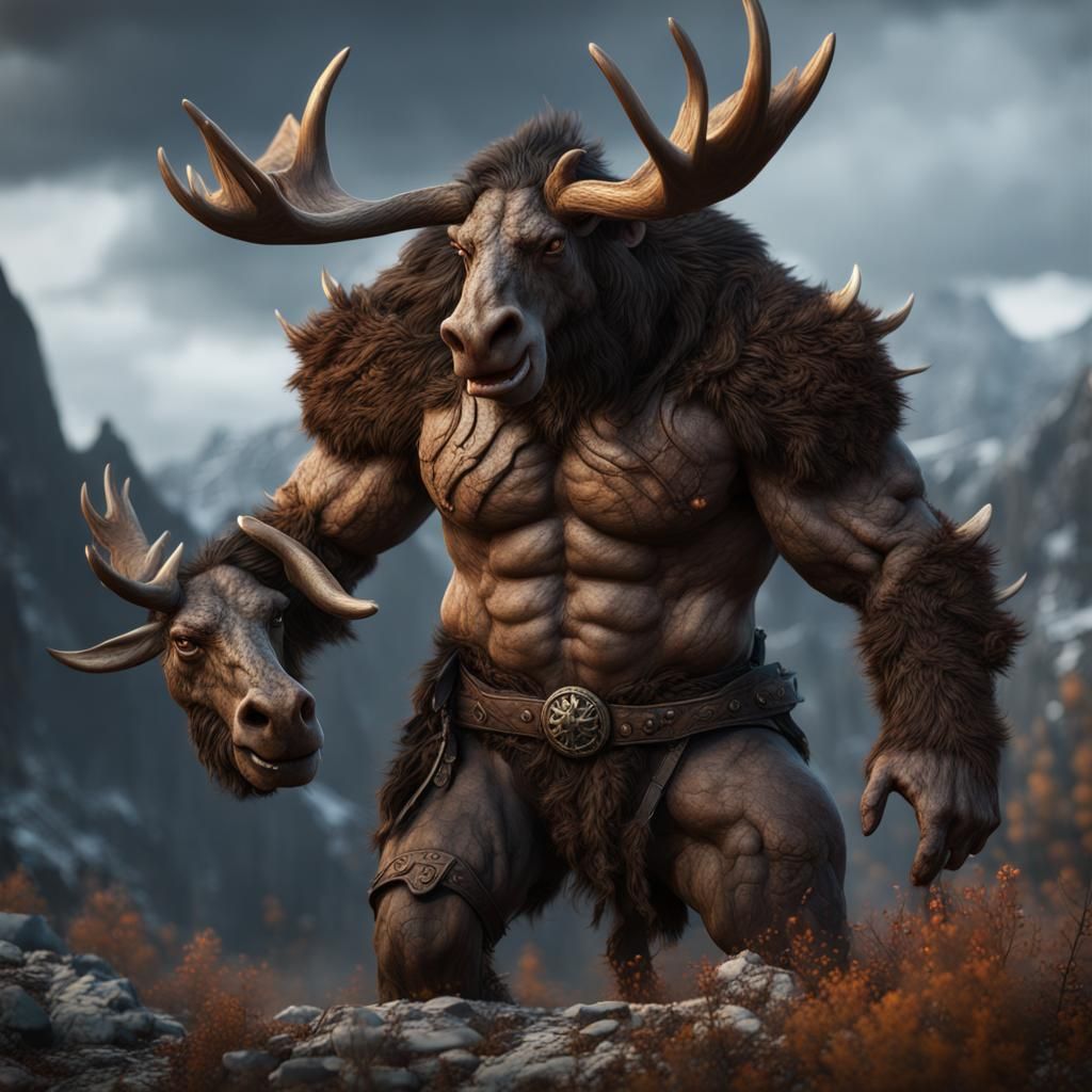 Orc Moose Centaur Fantasy Concept Art