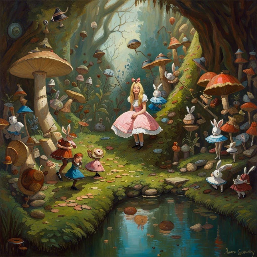 Alice in Wonderland Oil Painting