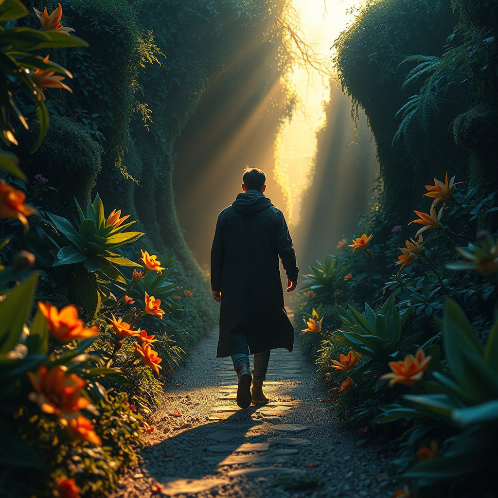 Dreamlike Stroll in Whimsical Environment