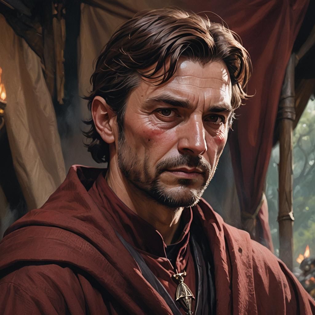 Fantasy Wizard Portrait in Oil Paint Style