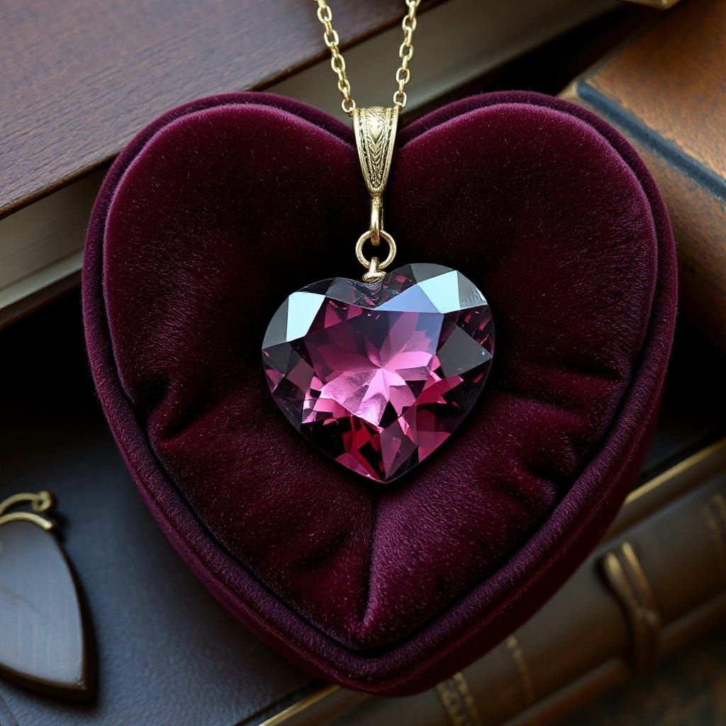 Väyrynenite Heart Pendant in Art Nouveau Style