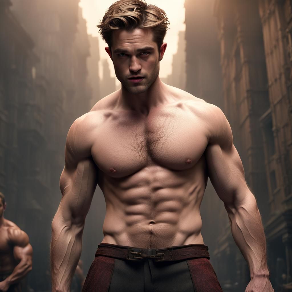 Muscular Man with Bodybuilder Physique, Digital Art