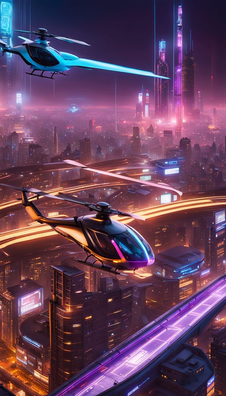 Cyberpunk Urban Megalopolis at Night