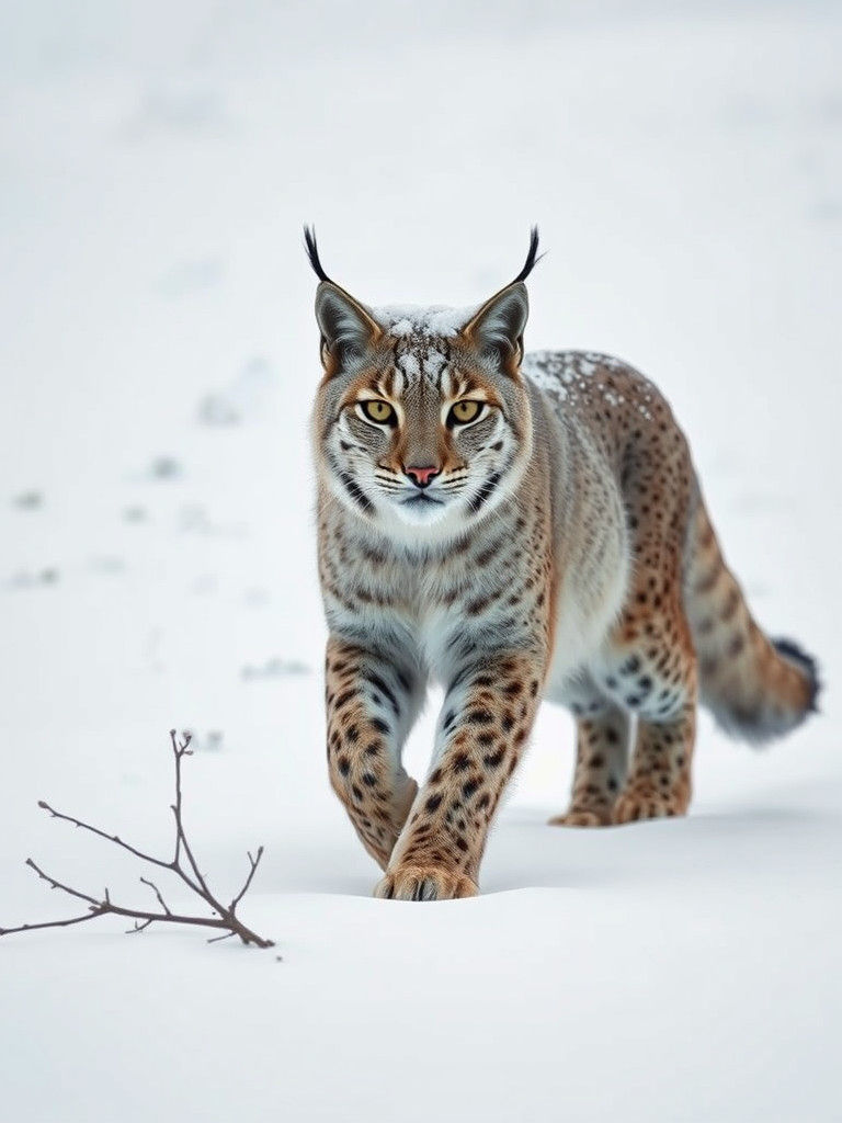 Lynx in Winter Landscape: Cinematic Wildlife Photography