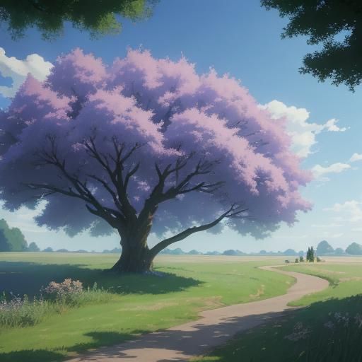 Willow Trees in Studio Ghibli Anime Style
