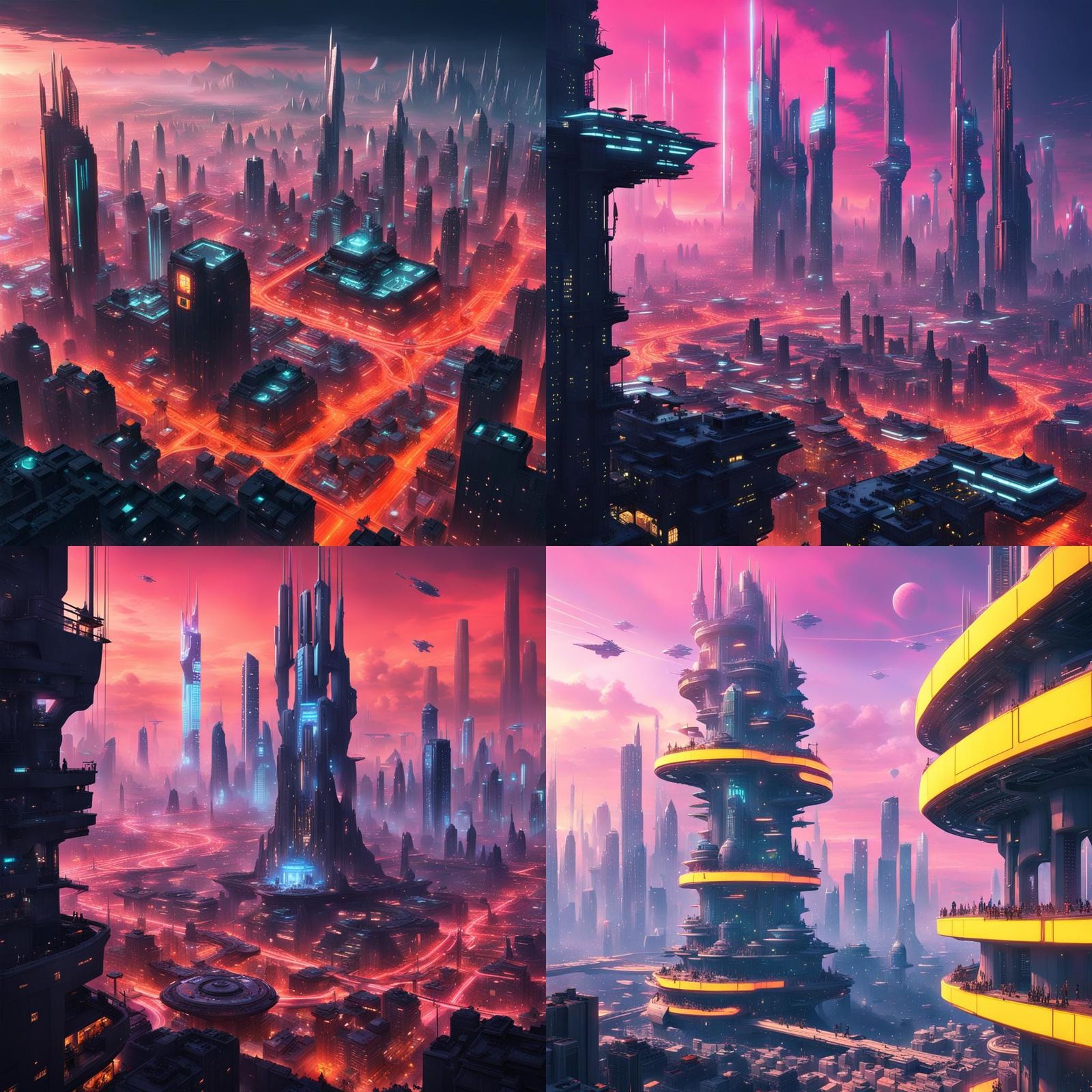 Futuristic City: A Cyberpunk Dystopian Utopia