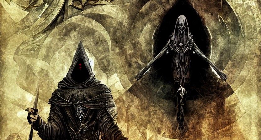 Eldritch Templar in Gothic Glitchcore Art