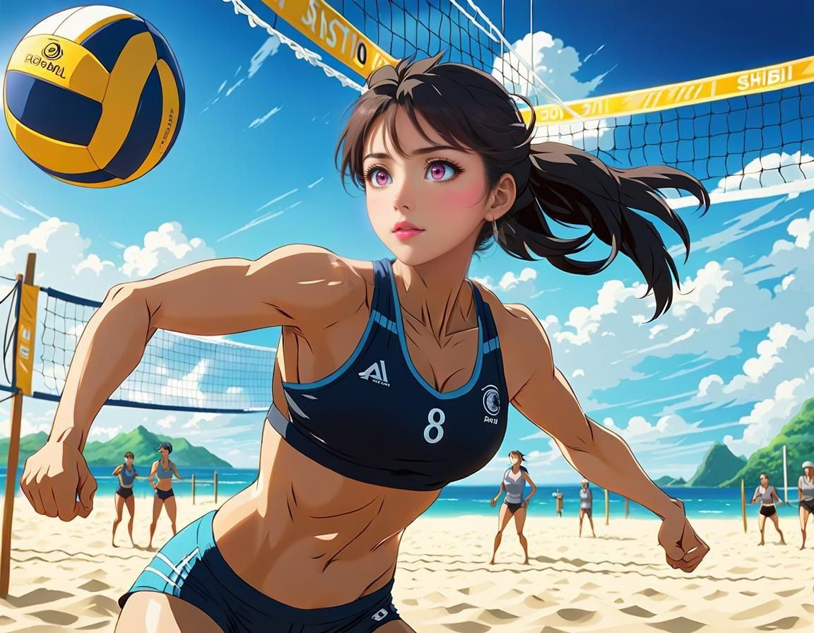 Intense Beach Volleyball Training, Anime Key Visual