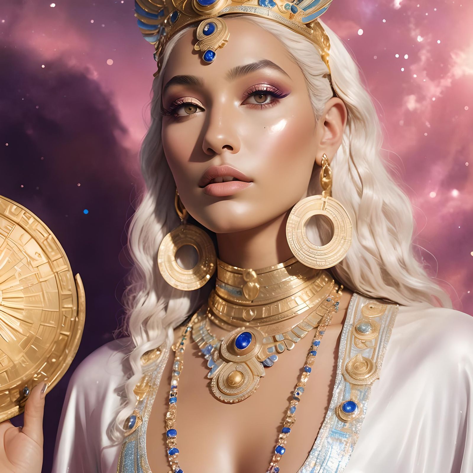 Holographic Goddess Isis in Detailed Matte Painting