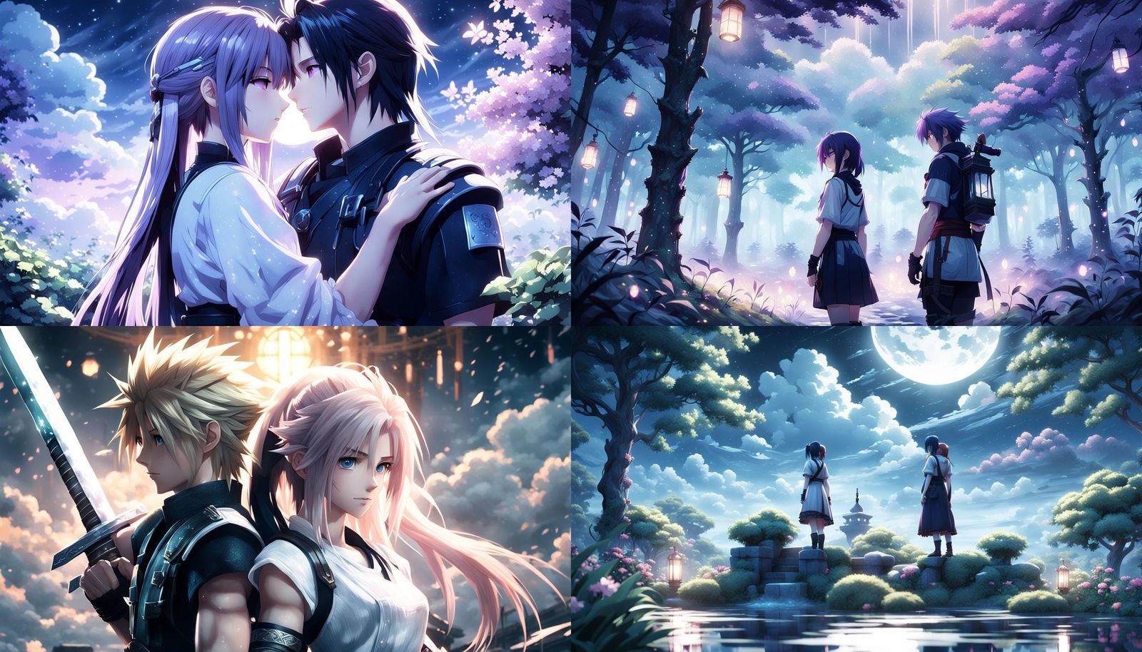Cloud and Tifa's Romance: 3D Anime Art
