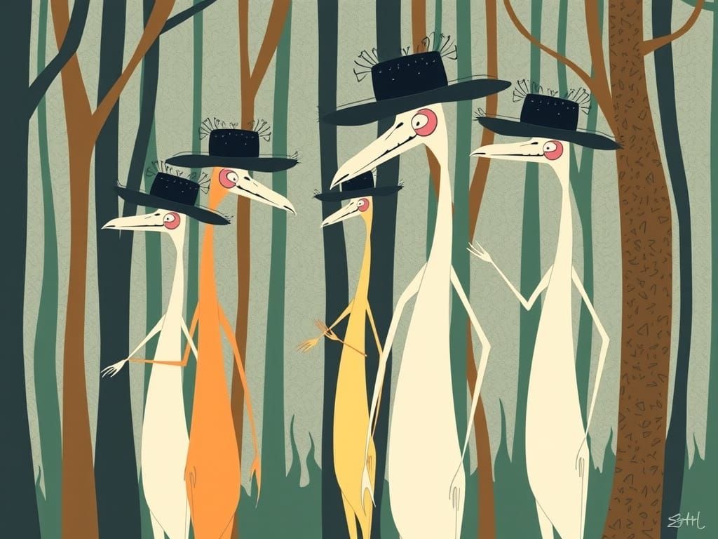 Whimsical Woodland Creatures Dance in Harmony