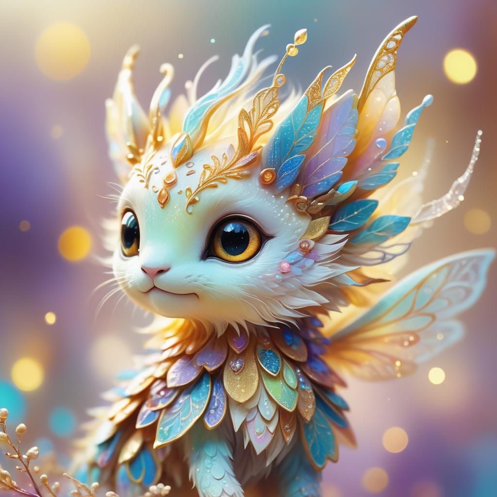 Luminescent Creature in Dreamy Close-Up: Concept Art