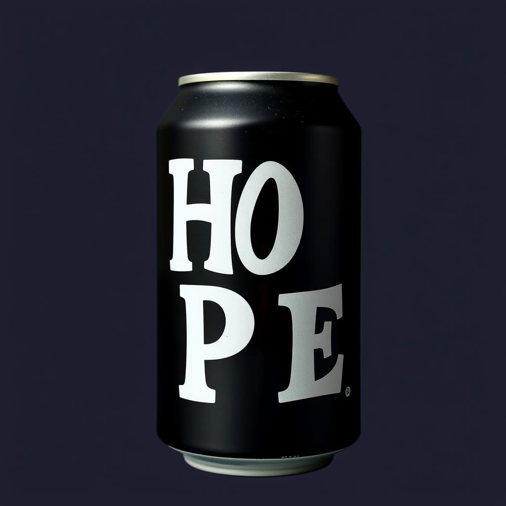 Black Pop Can Featuring the Word Hope