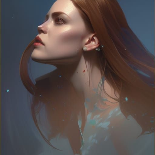 Detailed Portrait in Art Nouveau Style