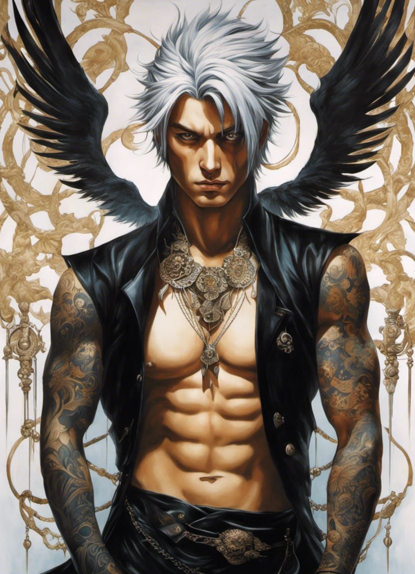 Renji Abarai: Emo Gothic Oil Painting Portrait