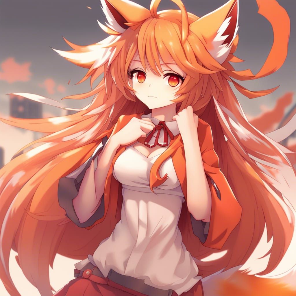 Anime Fox Girl Character Illustration