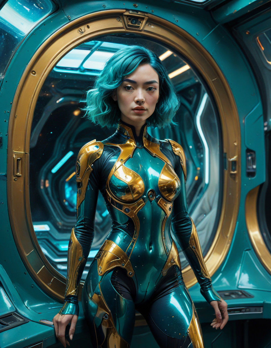 Futuristic Samurai in Zero Gravity Delight