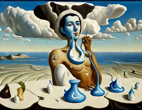 Surreal Feta Cheese Phone in Dali Style