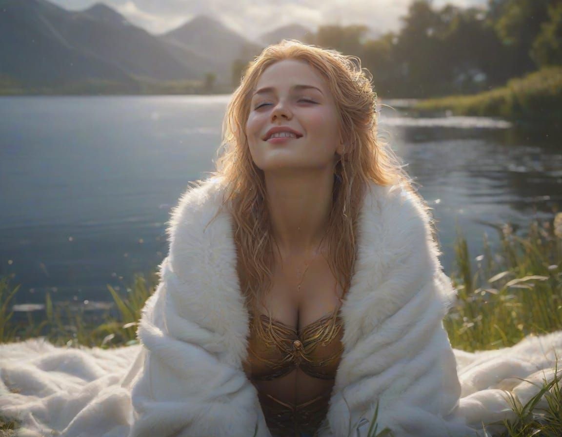 Norse Goddess Freya Basks in Golden Light