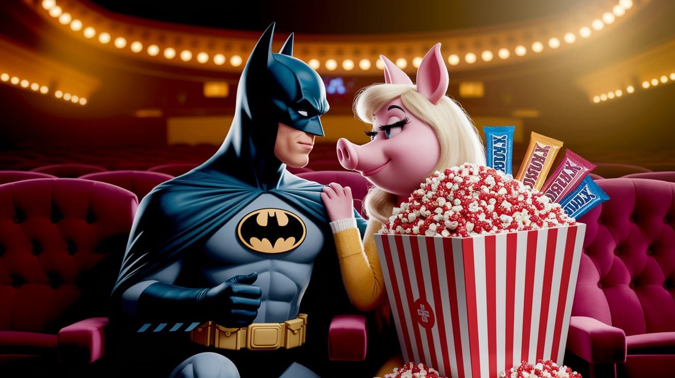 Batman and Miss Piggy's Romantic Movie Date