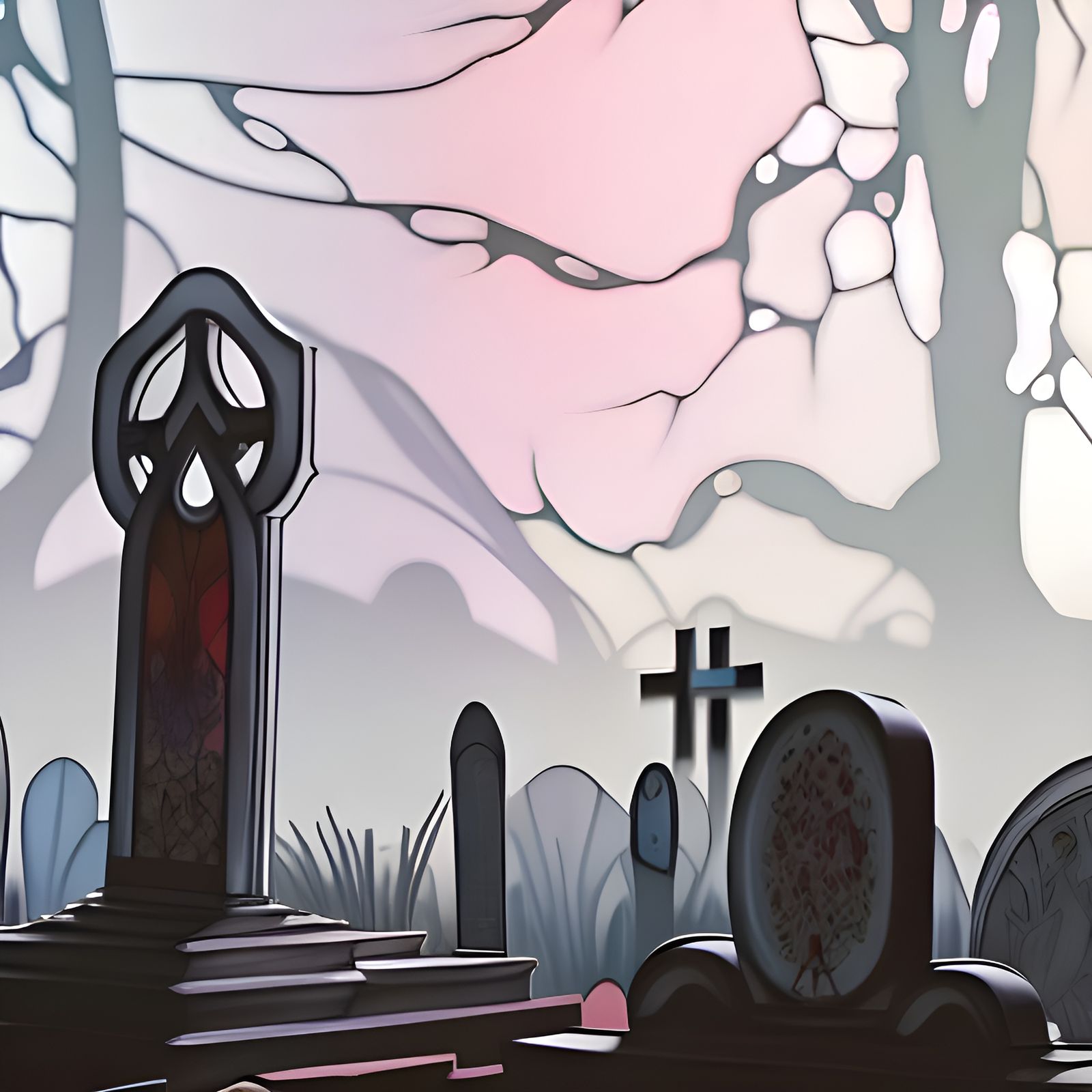 Art Deco Stained-Glass Graveyard in 4K HDR