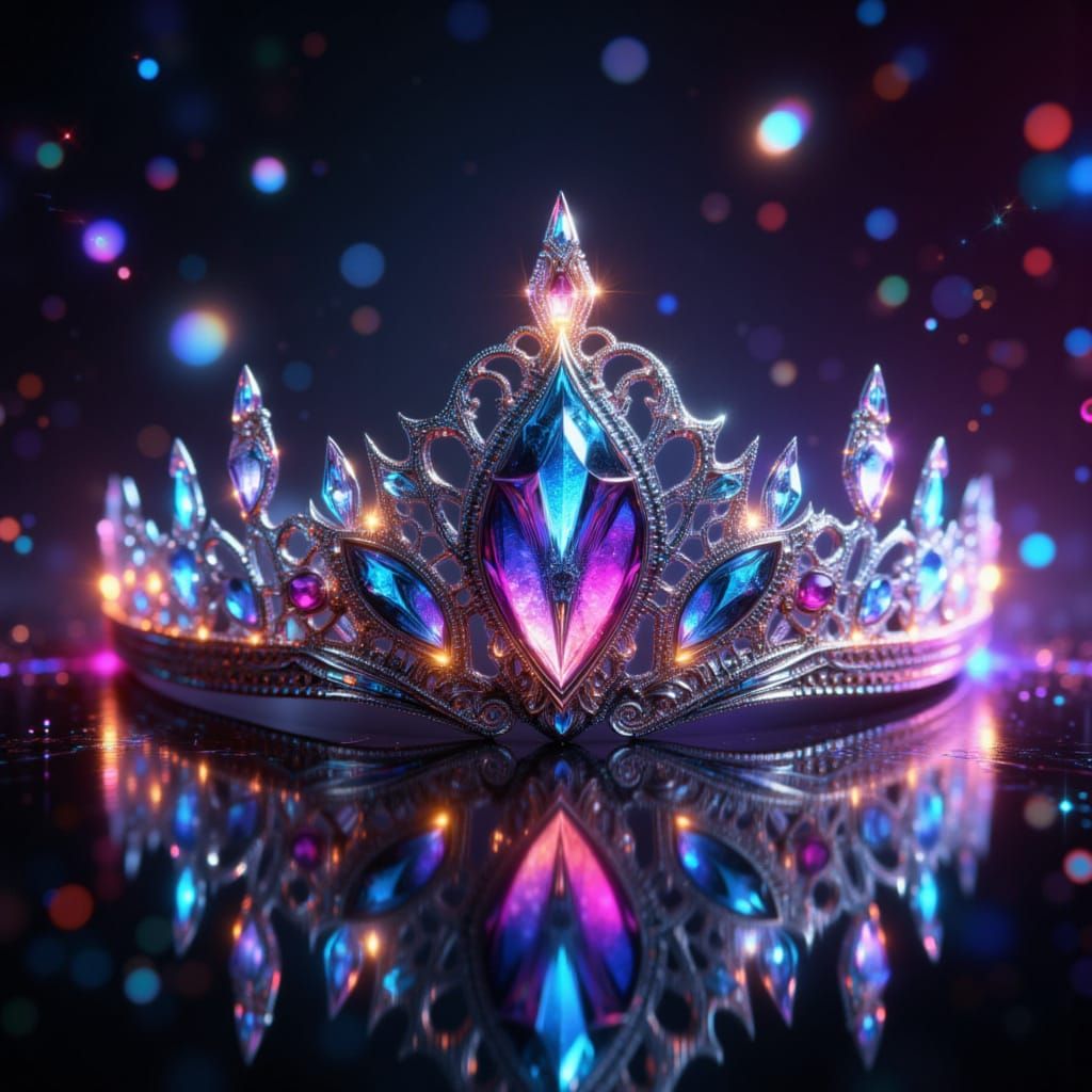 Dazzling Elven Tiara with Dramatic Lighting