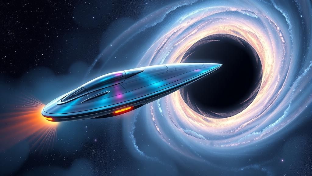 Pleiadian Spaceship Enters Black Hole in Surreal Style