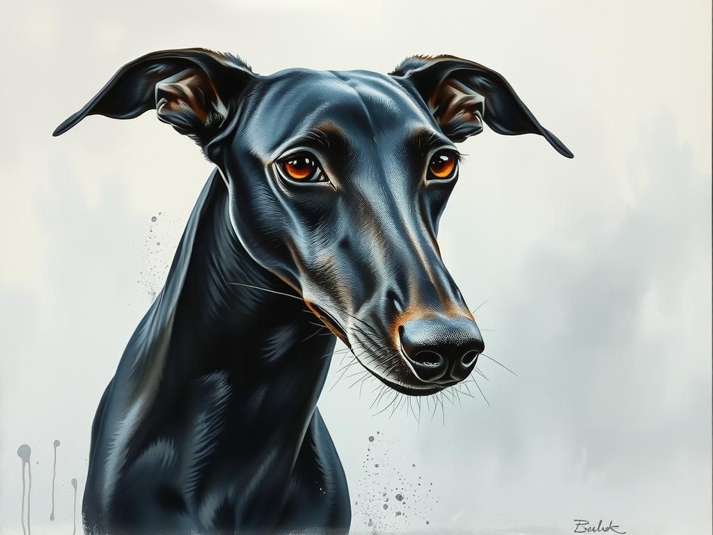 Greyhound in Watercolours with Impressionistic Style