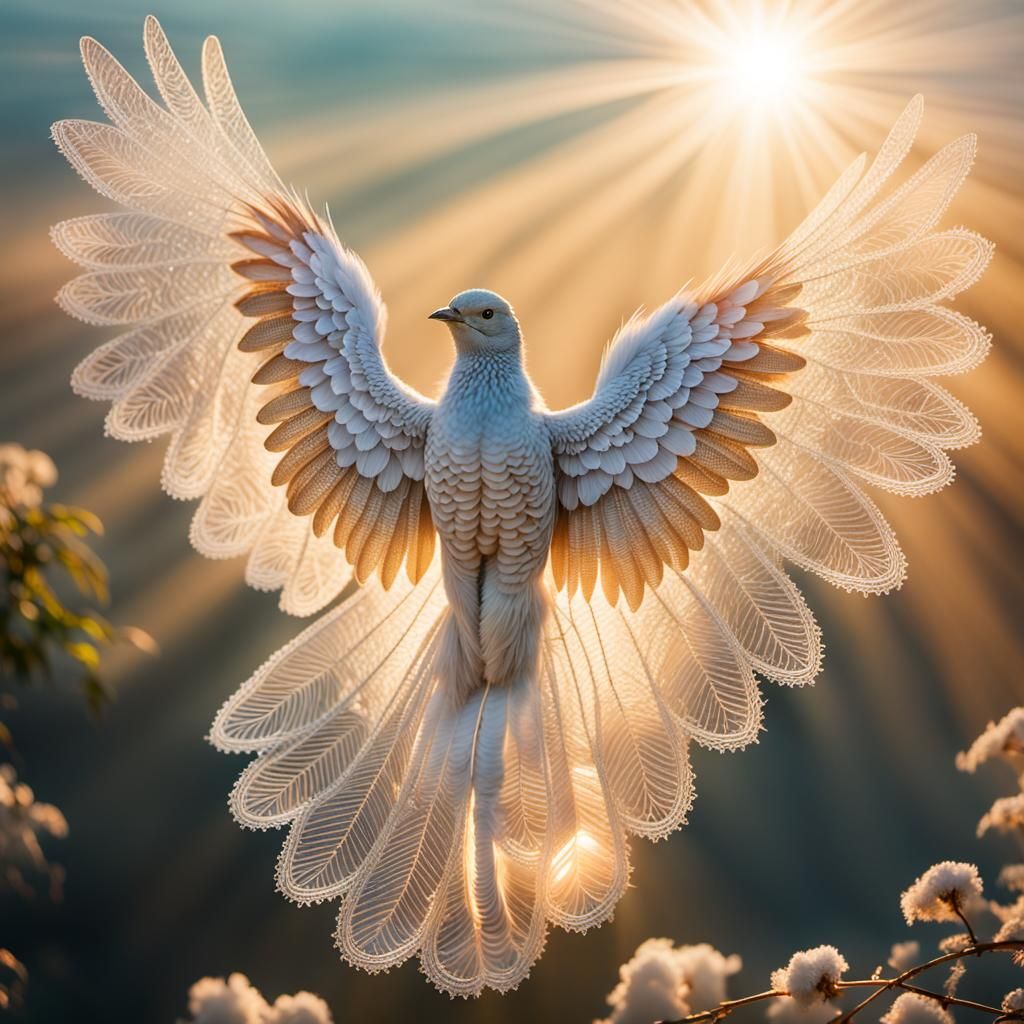 Lace Wing Birds in Divine Sunshine: Cinematic Photography