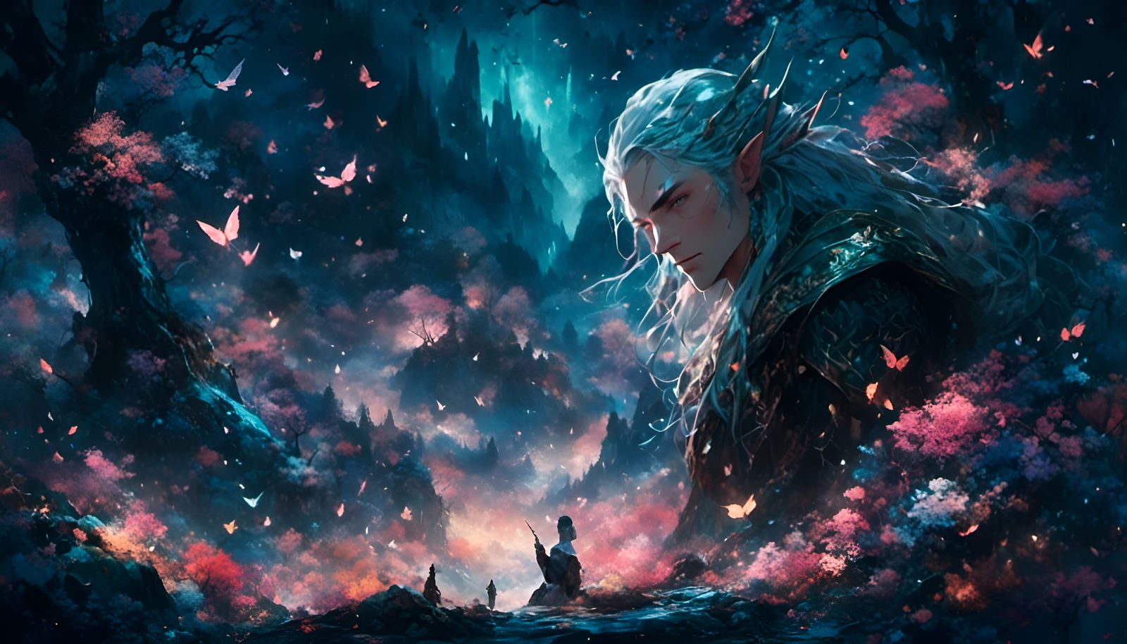 Elven Warrior Portrait in Dreamy Darkness